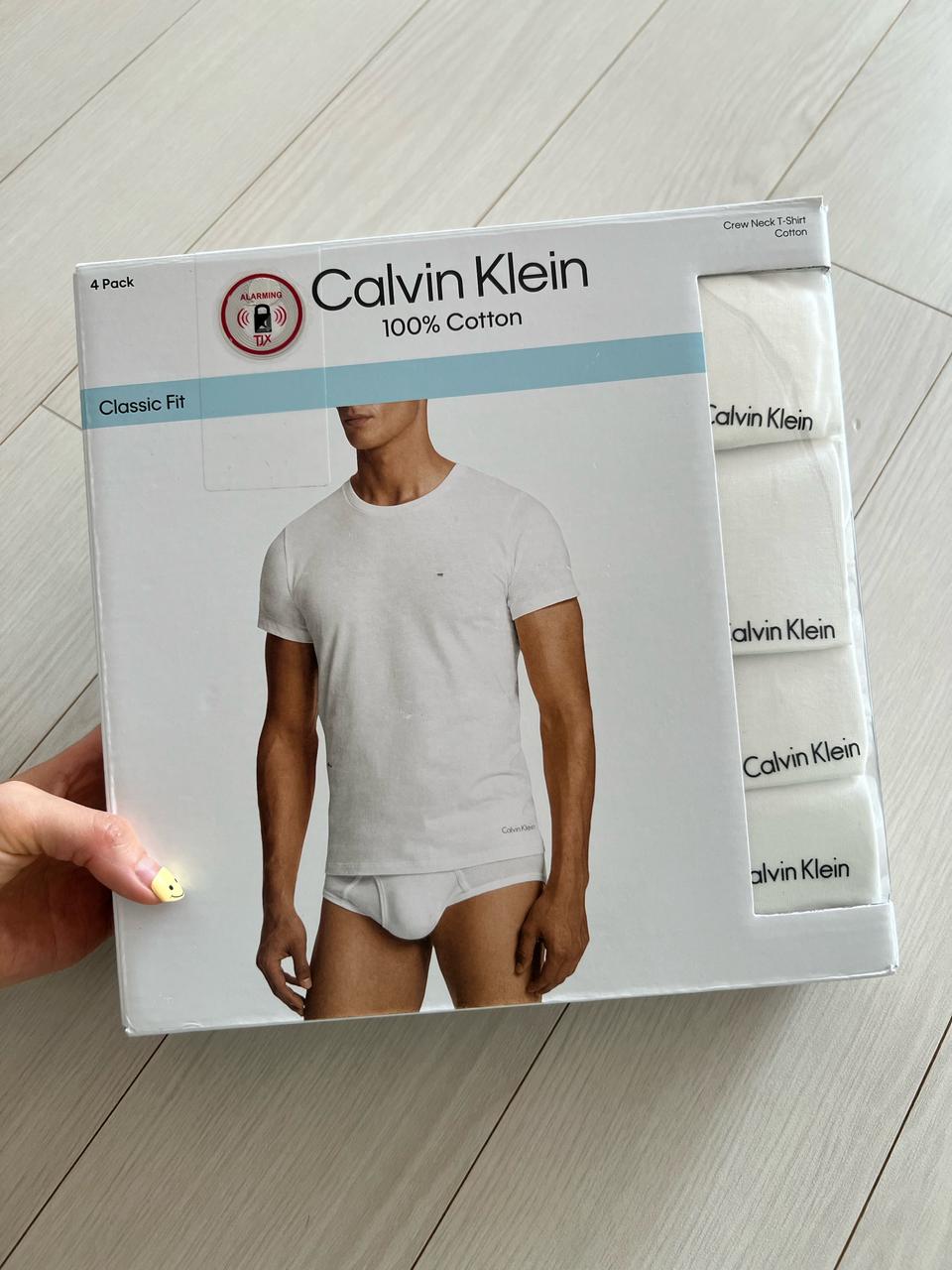 캘빈클라인 정품 흰색 크루넥 티셔츠 4팩 (새제품)