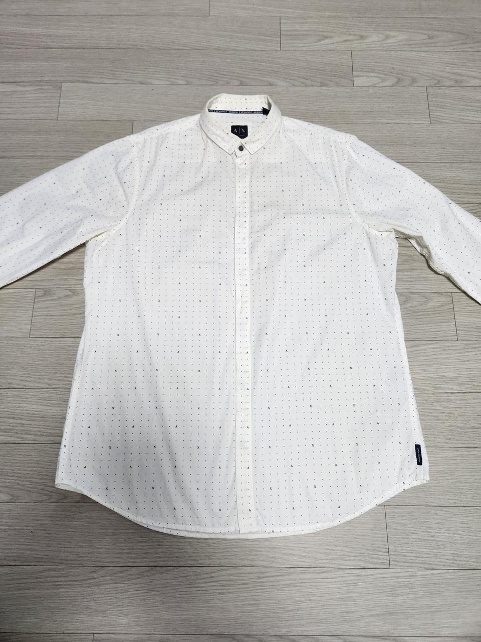(2XL)아르마니 익스체인지 로고 패턴 남성 셔츠