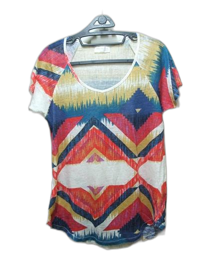 ZARA 자라 무늬 린넨 실키블라우스 M 66