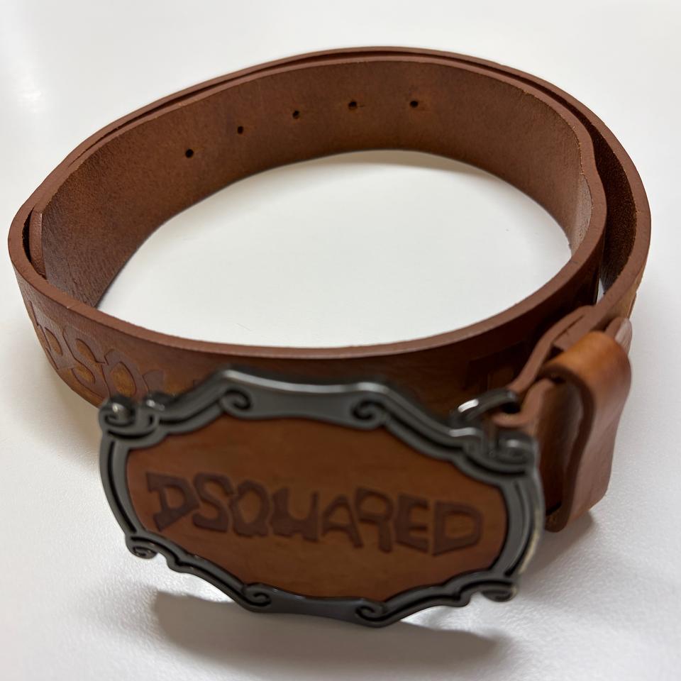 디스퀘어드(DSQUARED) 브라운 가죽 벨트 (약 100cm)
