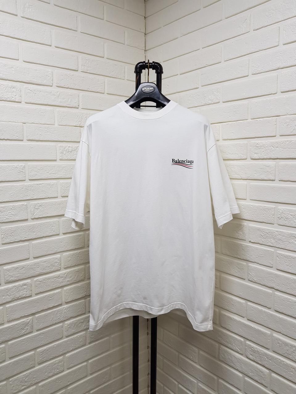 [m/정품] balenciaga 발렌시아가 웨이브 로고 반팔