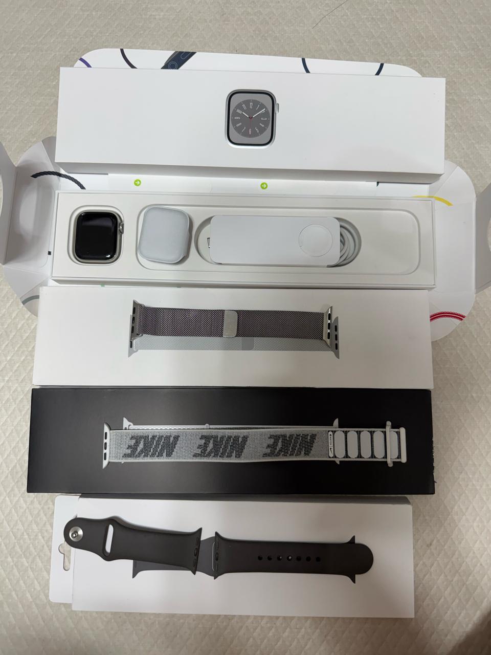 애플워치8 스테인리스스틸 실버 셀룰러 41mm