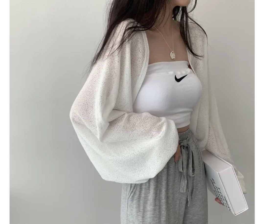 (새상품) 3xl까지 시스루 루즈핏 볼레로 가디건