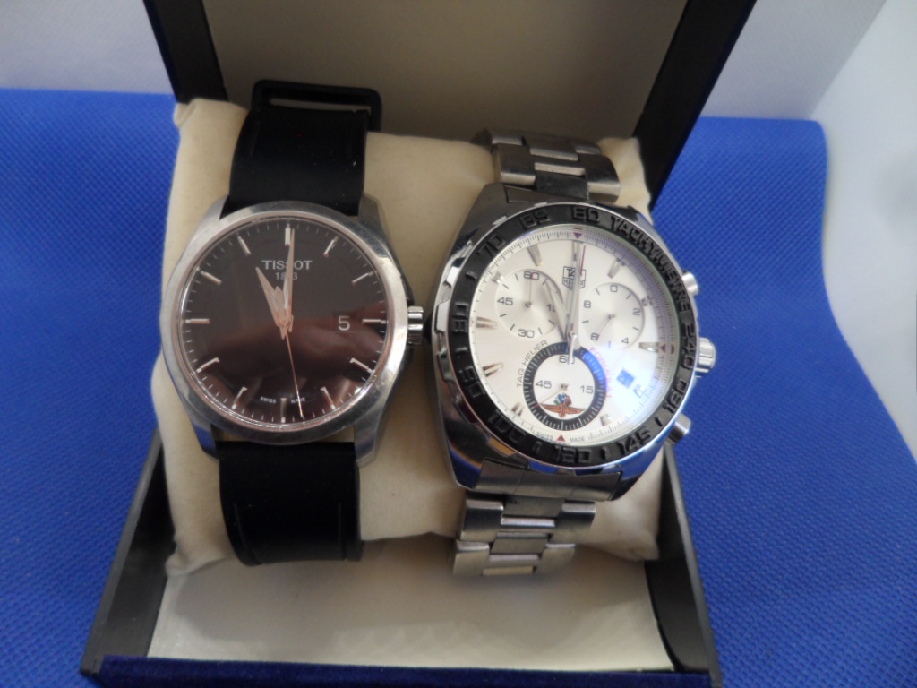 정품 티쇼 tissot 등 남성용 손목 시계 2점 일괄
