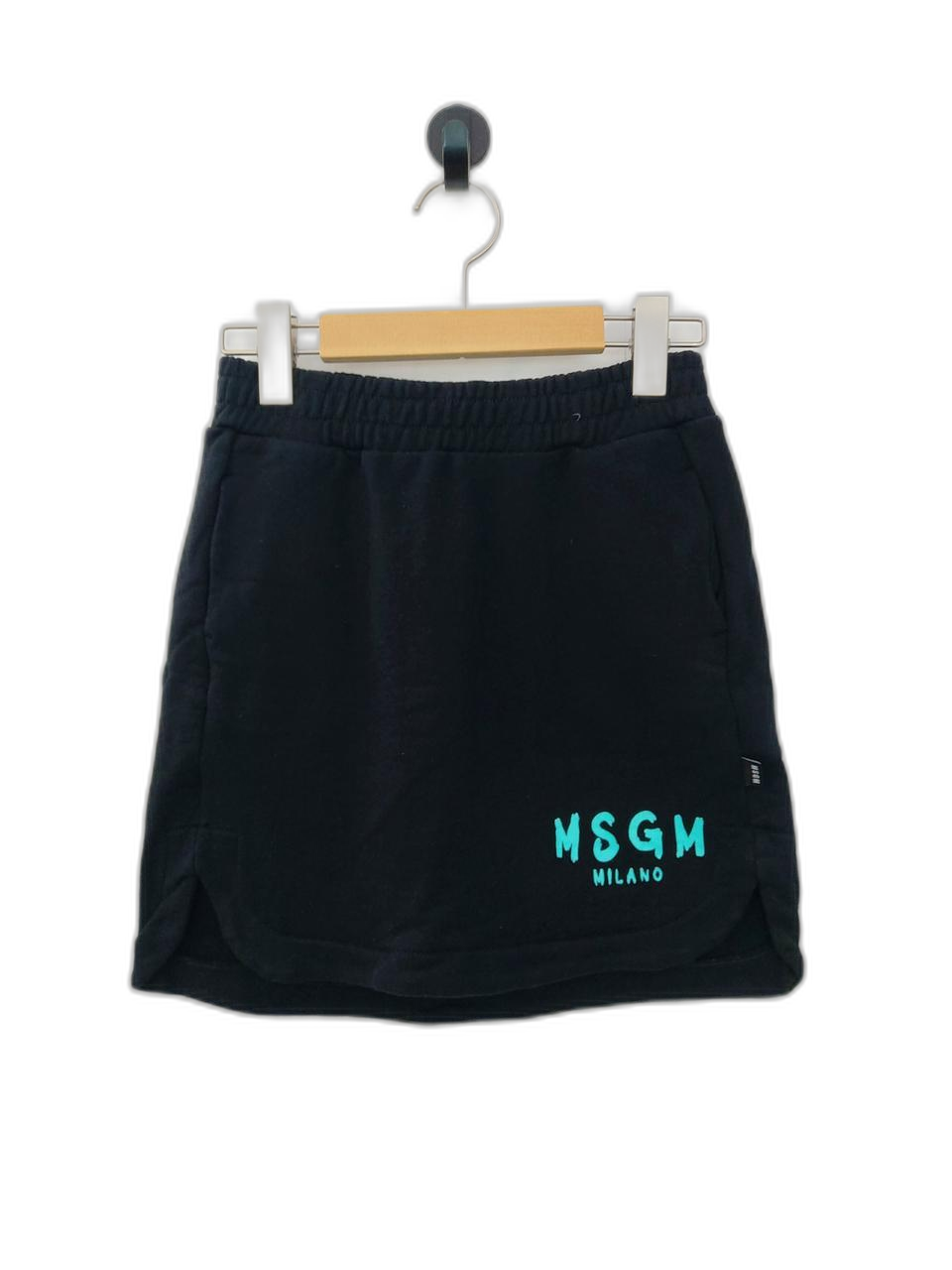 MSGM 키즈 블랙 스웻 미니 스커트 12세