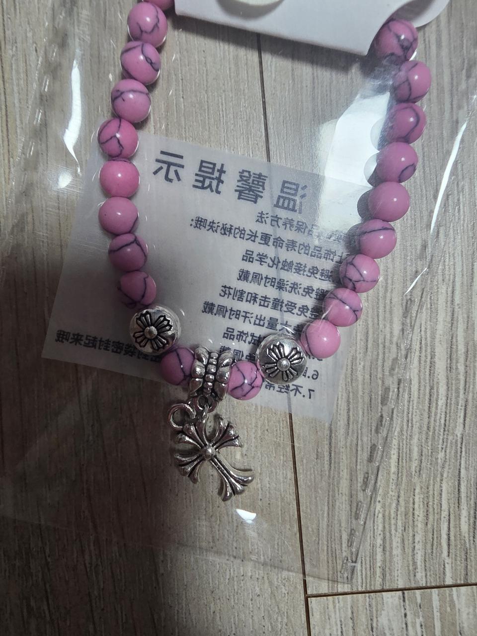 크롬 원석팔찌 새상품