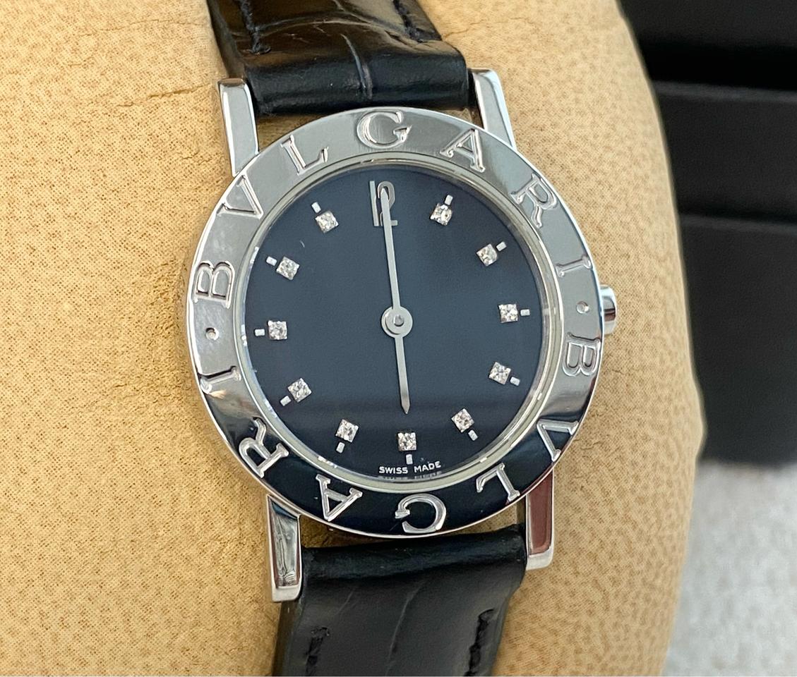 불가리 BB26SL 여성용 12p 다이아 26mm 스틸 쿼츠