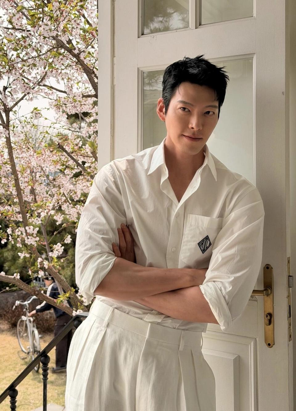 랄프로렌 퍼플라벨 RL 로고 린넨 셔츠 
