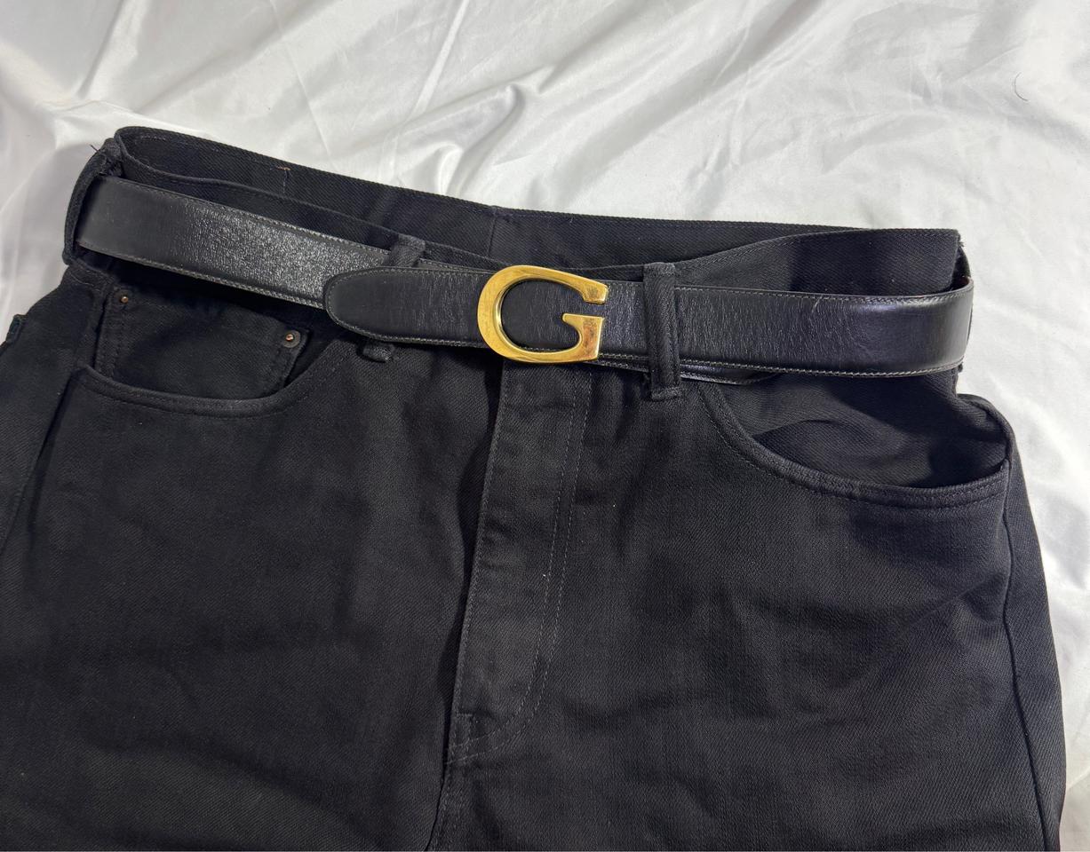 Gucci G로고 버클 레더 벨트