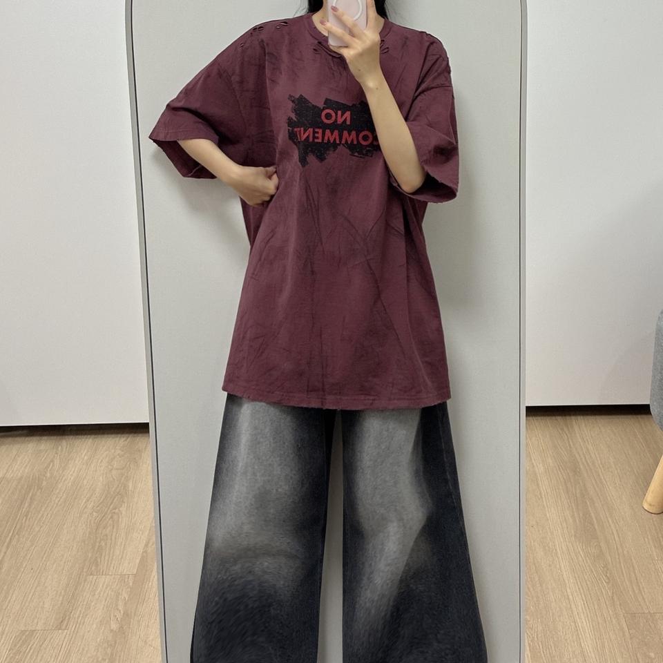 노쿨러스 노코멘트 버건디 반팔 2 사이즈 티셔츠