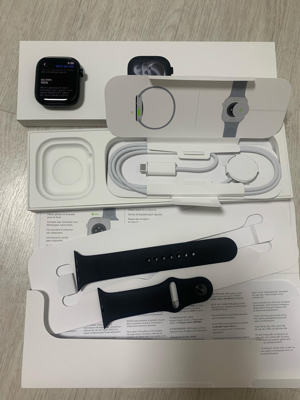 애플워치11 46mm 제트블랙 gps 5월8일구매 개봉만한새거
