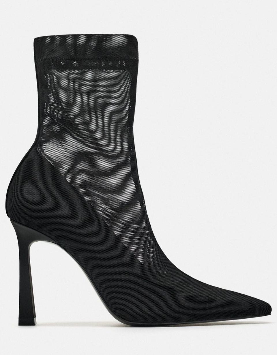 <거의새것> ZARA 매쉬 힐 앵클부츠