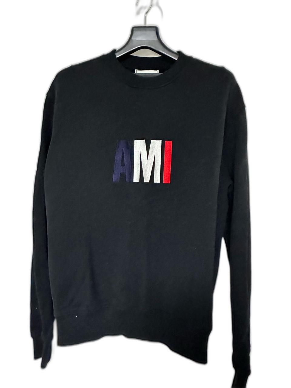 아미 AMI 빅 로고 맨투맨 블랙 L
