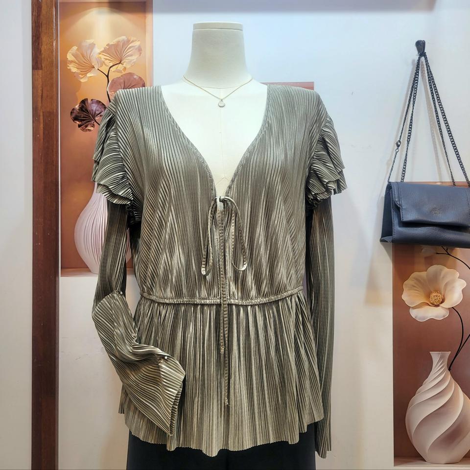자라 zara 플리츠 블라우스 새상품