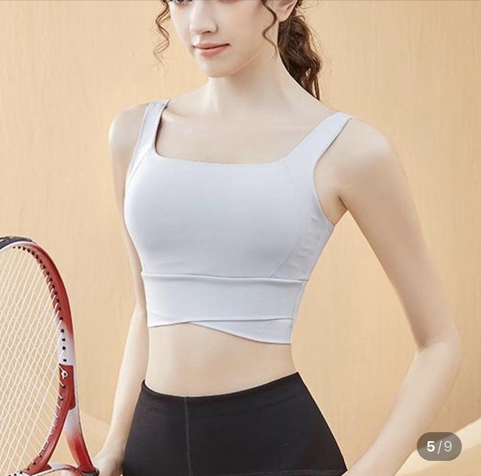 온브레이크 스포츠브라 그레이 M 브라탑 나시탑 크롭 운동복