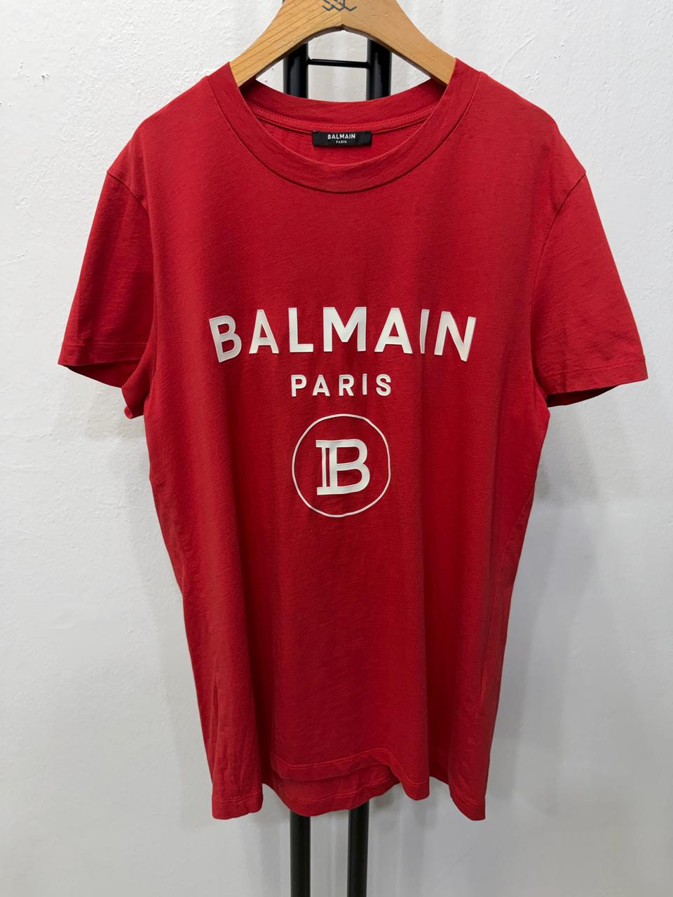 매장판정품) 발망 20ss BALMAIN 레드 로고 반팔티 M