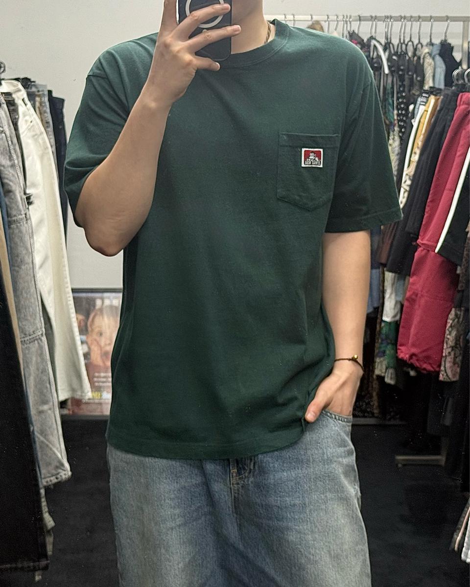 벤데이비스 초록색 그린 포켓 반팔 티셔츠 XL 105 스트릿 일본 빈티지