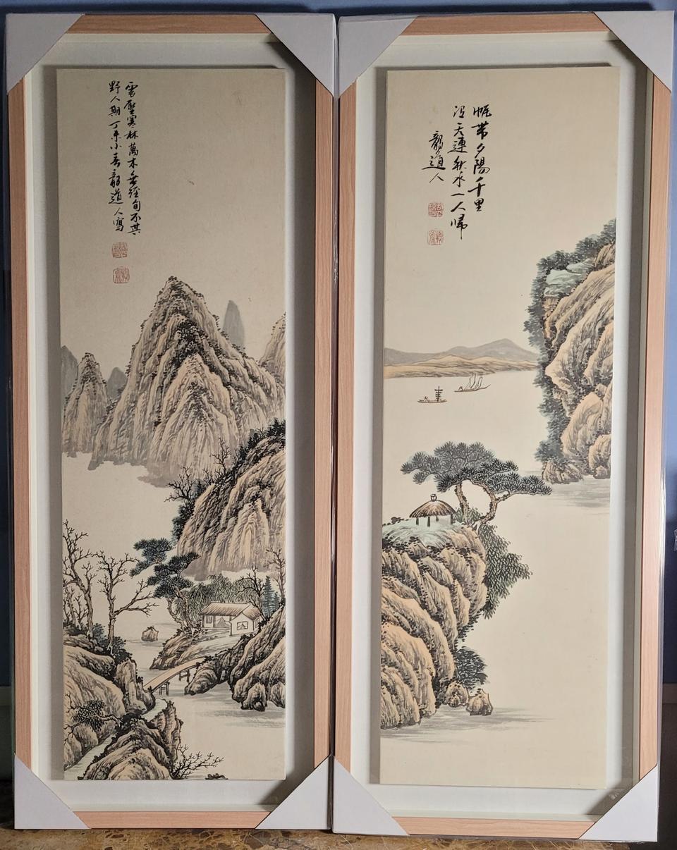 의제 허백련 그림 액자 원화