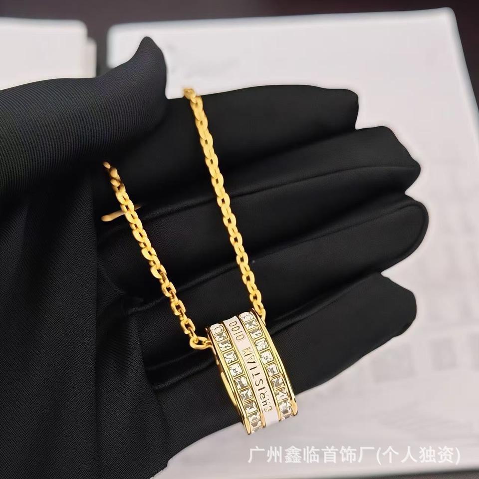 디땡 베이비핑크 큐빅목걸이