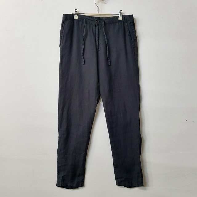 무인양품 MUJI 린넨 100% 밴딩 팬츠 차콜