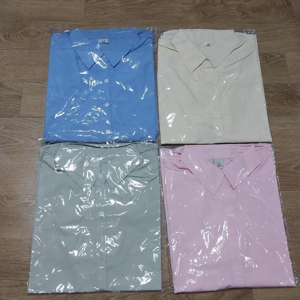 미사용 셔츠 여성 오버핏 4벌 반팔