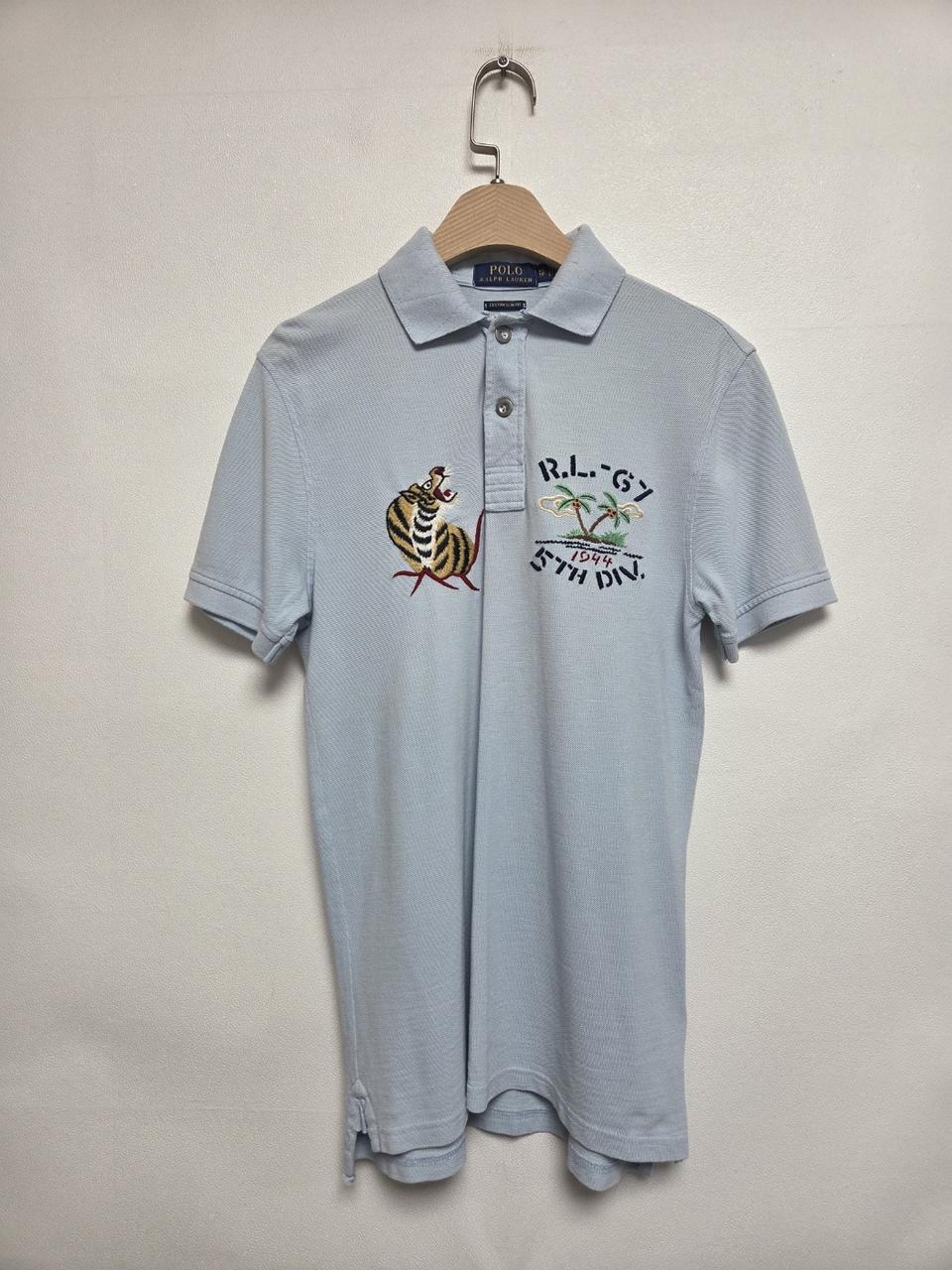 폴로랄프로렌 하와이 자수 피케 반팔티 스카이블루(L) 