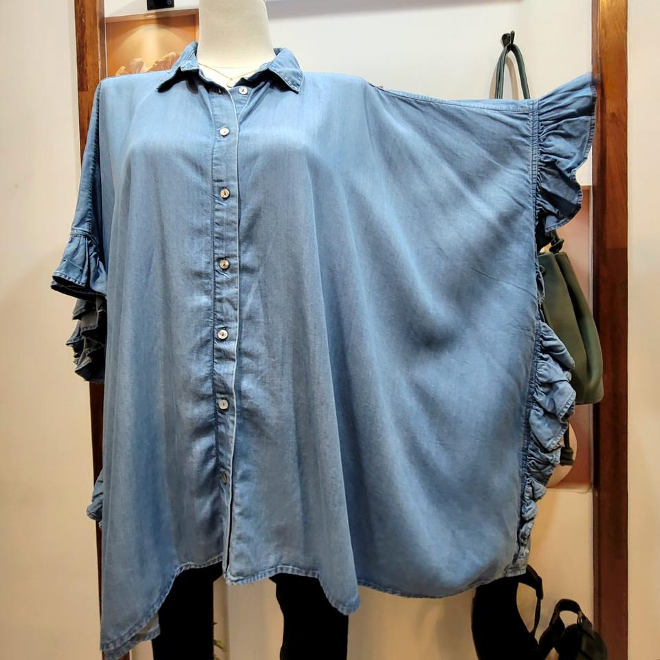 자라 zara 베트윙 아방가르드 데님 셔츠