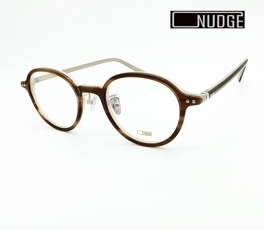 넛지 NUDGE 투톤 안경테 브라운 베이지 데일리 뿔테 NU71 새제품 