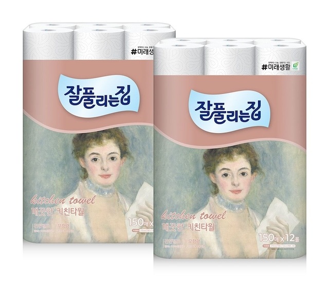 잘풀리는집 키친타올 150매 24롤 (12롤 2팩)