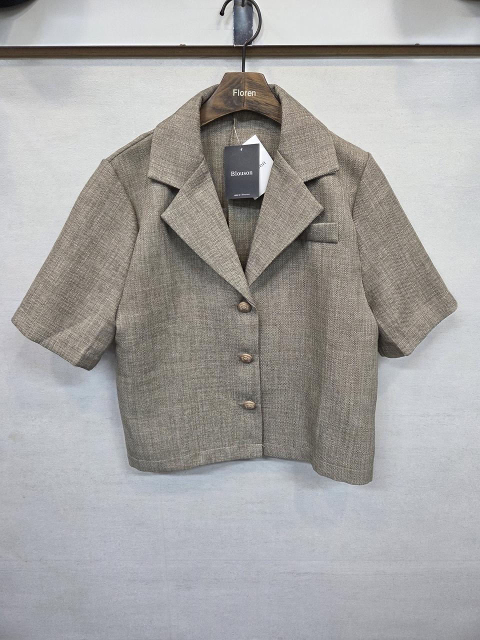 blouson 린넨 반팔 자켓 프리 대략 66