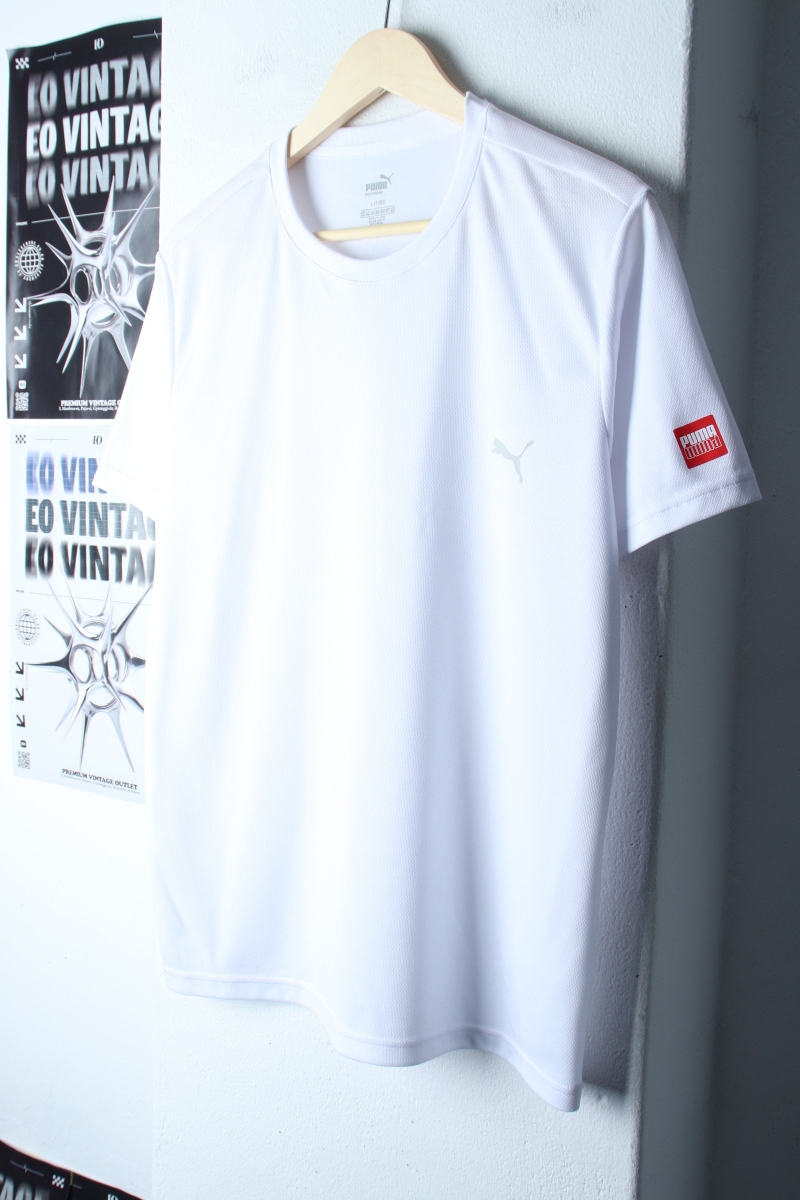(L-XL) 퓨마 반팔 티셔츠 기능성 화이트 스몰로고-7BA8