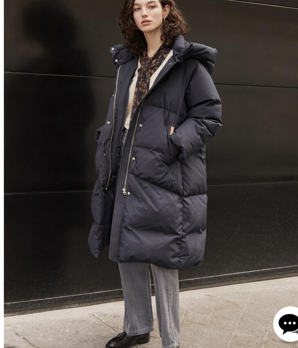 새옷 S 오버핏 A라인 후드 롱 다운 패딩 점퍼 써스데이아일랜드