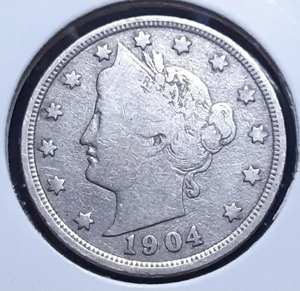 미국 1904년 리버티 5센트.외국주화 주화 화폐 동전
