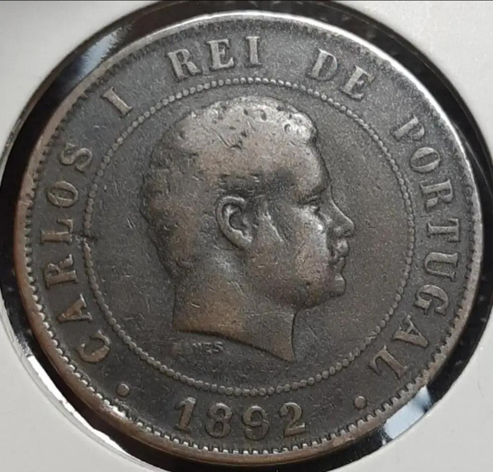 포르투칼 1892년 20레이스 대형주화.외국주화 주화 화폐 동전