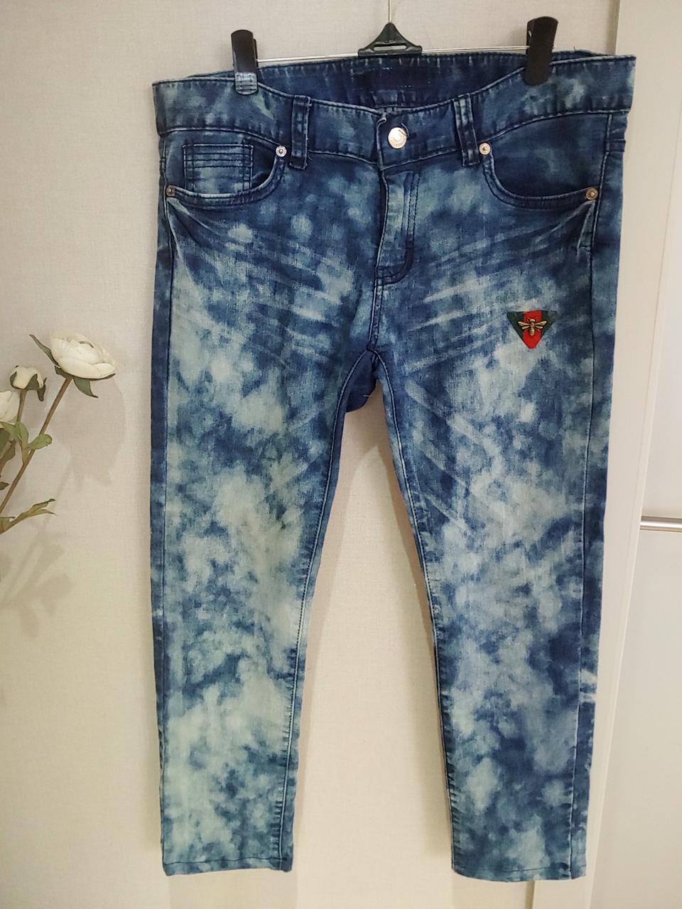 EAN JELL  꿀벌 와펜  데님 스판 스키니 30