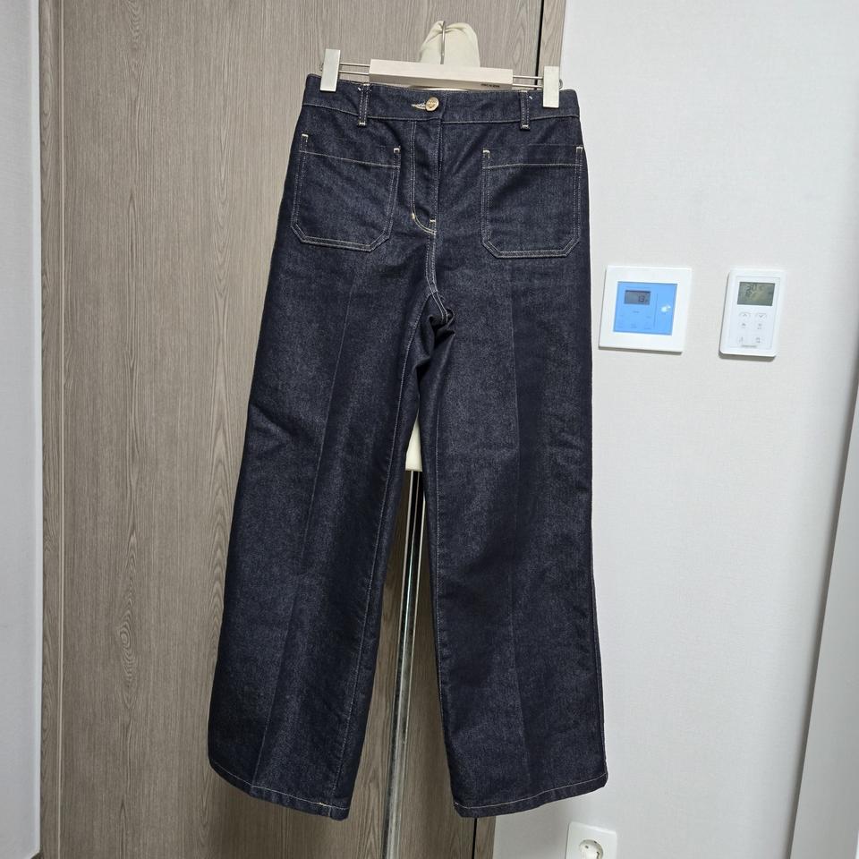 한섬 SJSJ 진청 데님 와이드 팬츠 23년3월식