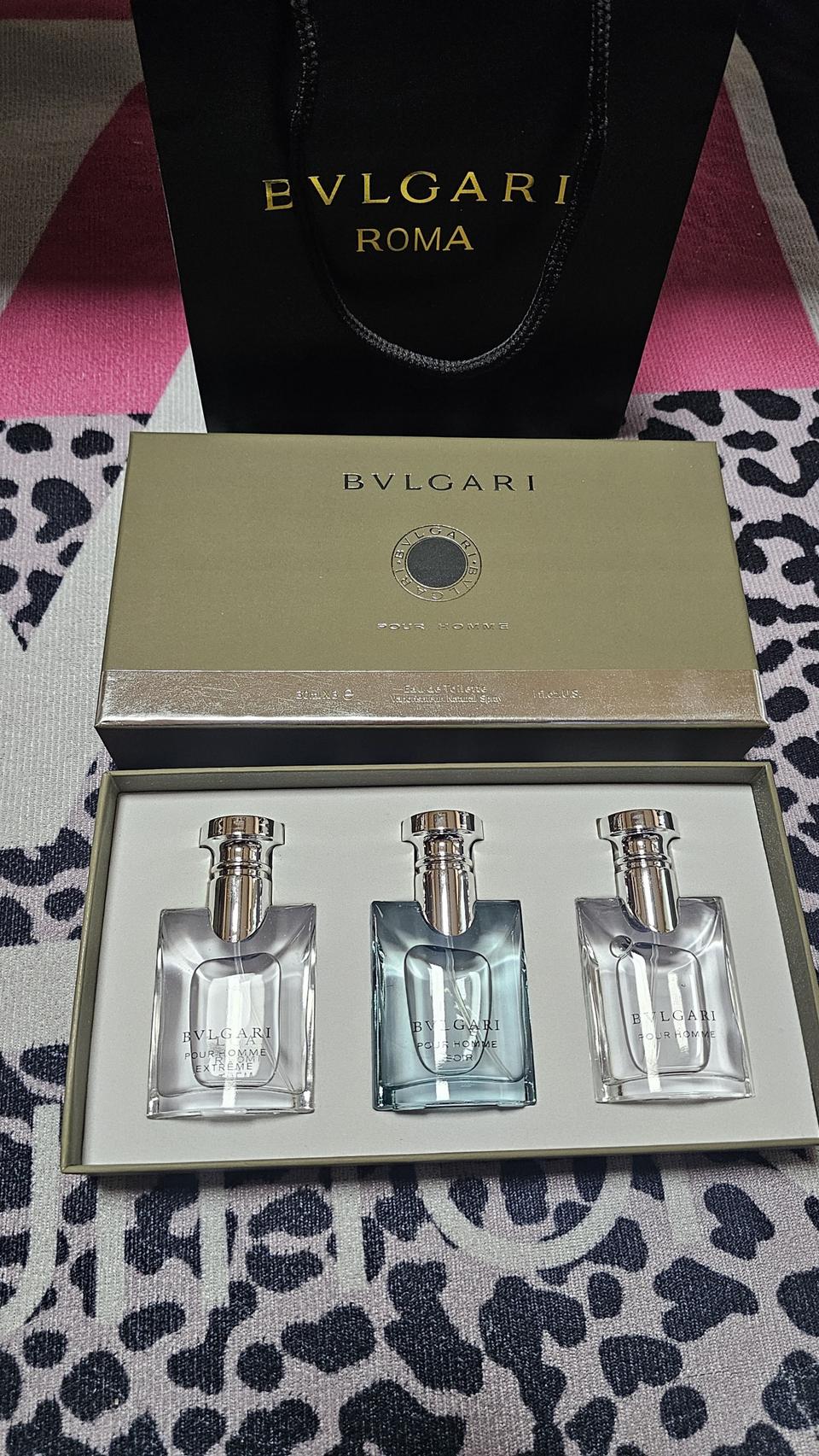 불가리 뿌르옴므 오드뚜왈렛 향수 30ml x 3종 세트 새상품 쇼핑백