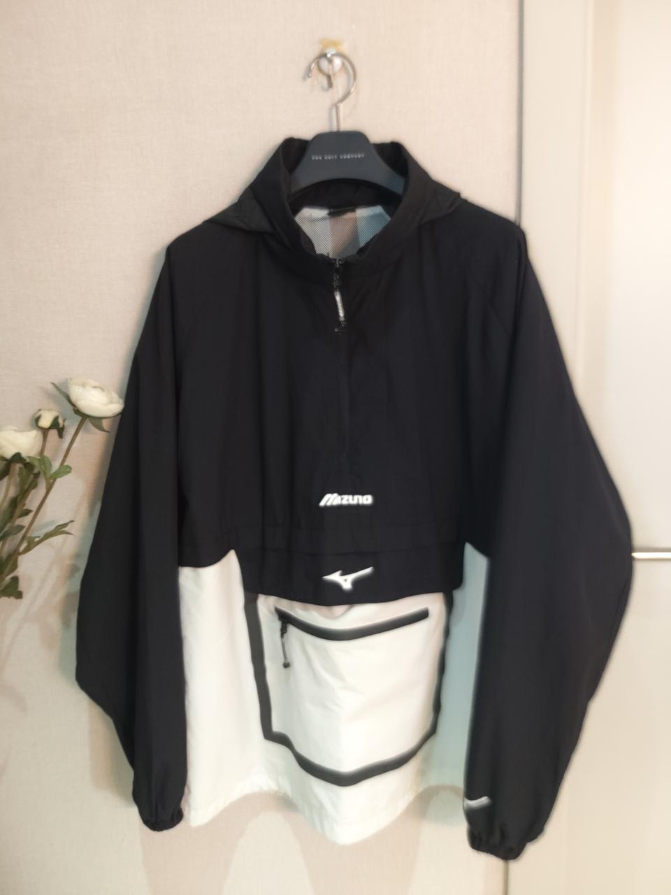 MIZUNO  아노락  바람막이 L 블랙/화이트
