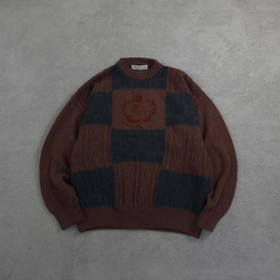 90s 버버리 아카이브 프로섬 빅로고 박시핏 스웨터 (XL)