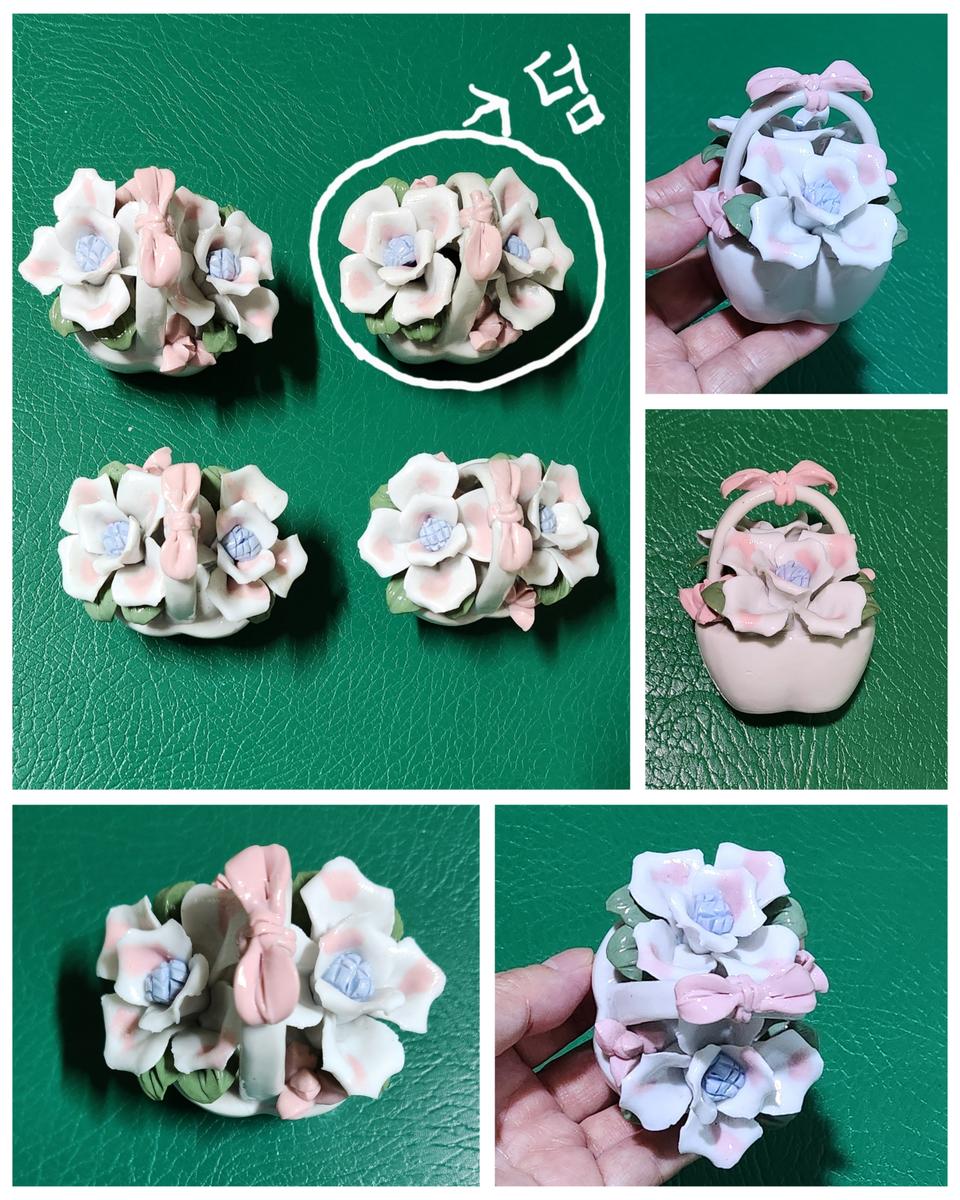⛔ 앤틱 도자기 꽃바구니