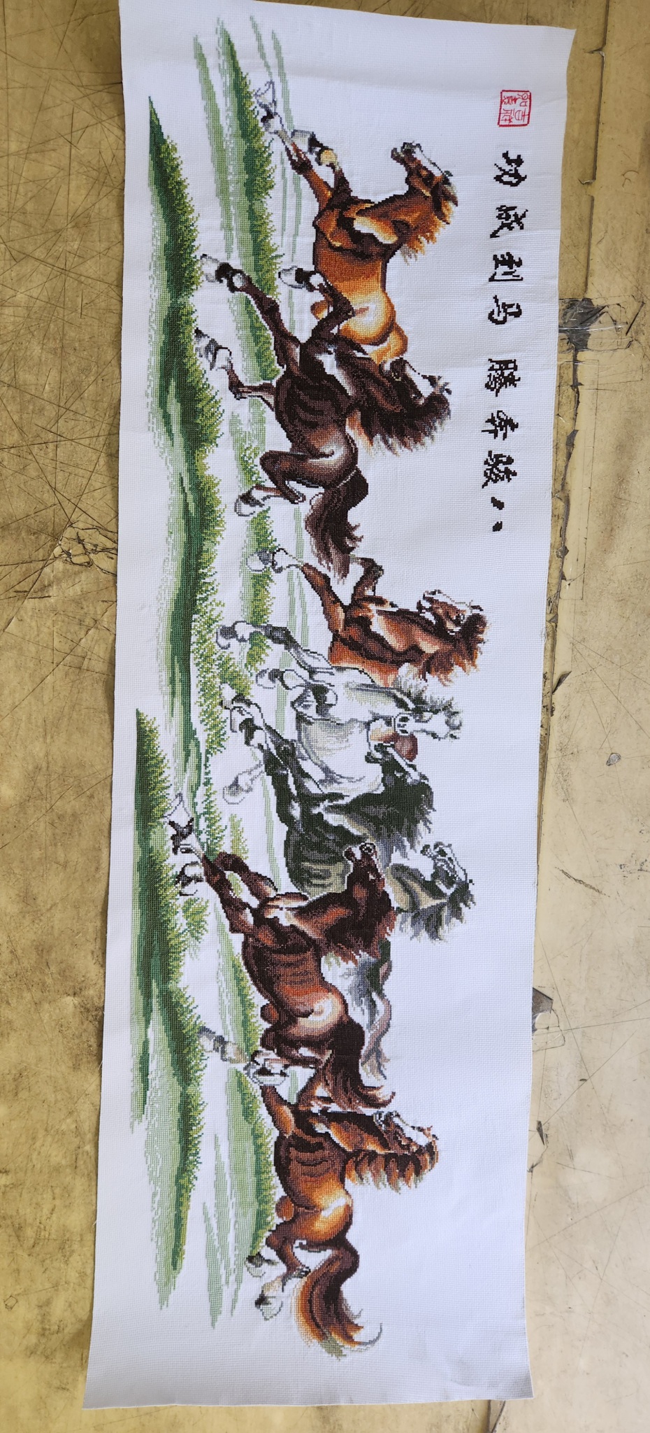 말 그림 십자수 작품