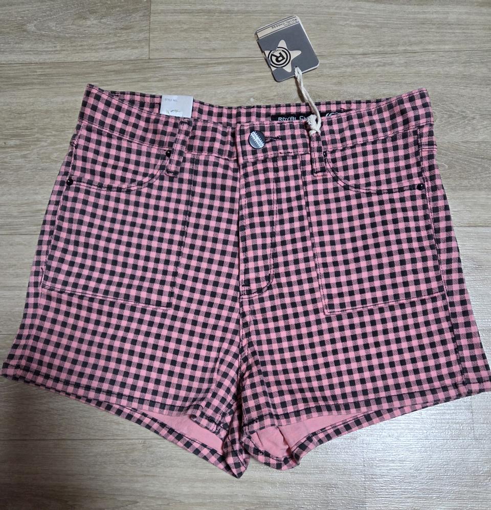 로얄치즈 체크 반바지 M