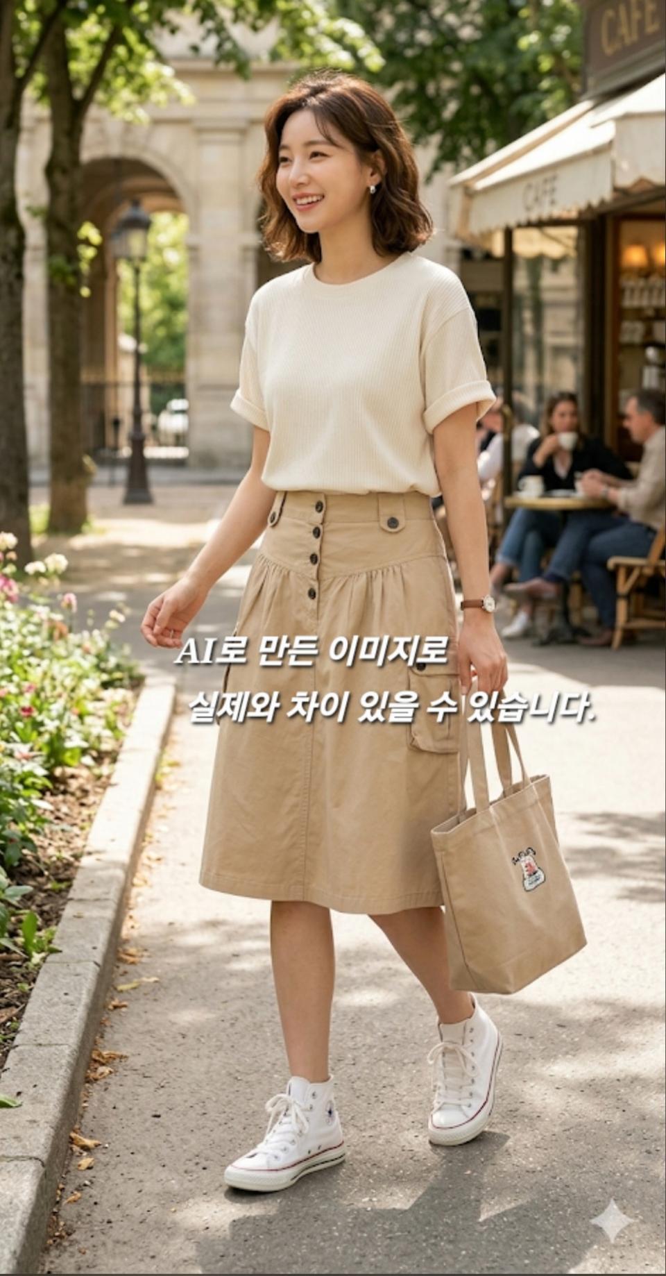 77/Blooming 내추럴 바스락 면 스커트