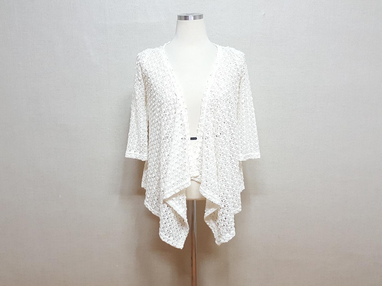 새상품)CECIL McBEE 세실맥비 레이스 망사 오픈 가디건 44-55