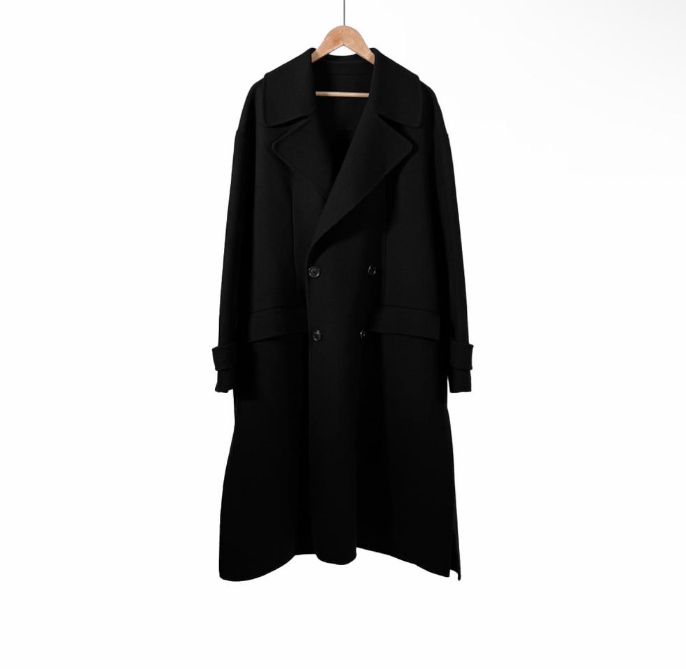 [48] 준지 20fw 남성 핸드메이드 울 맥시 오버핏 더블 코트 블랙