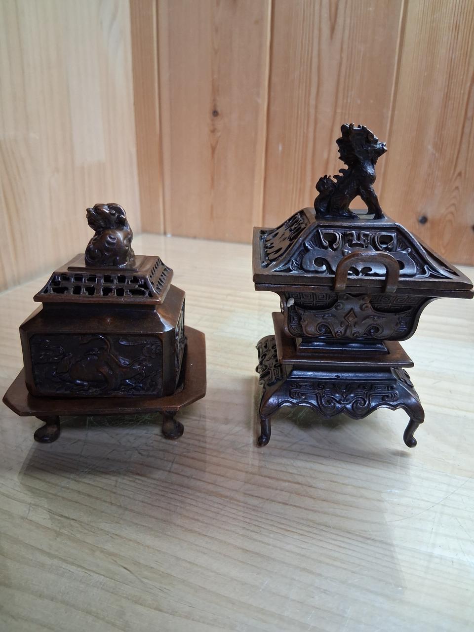 3단 동 향로 2개