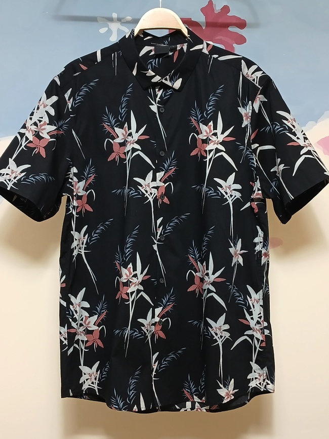 (XL) 아소스 ASOS 블랙 하와이안 스판 셔츠 남방