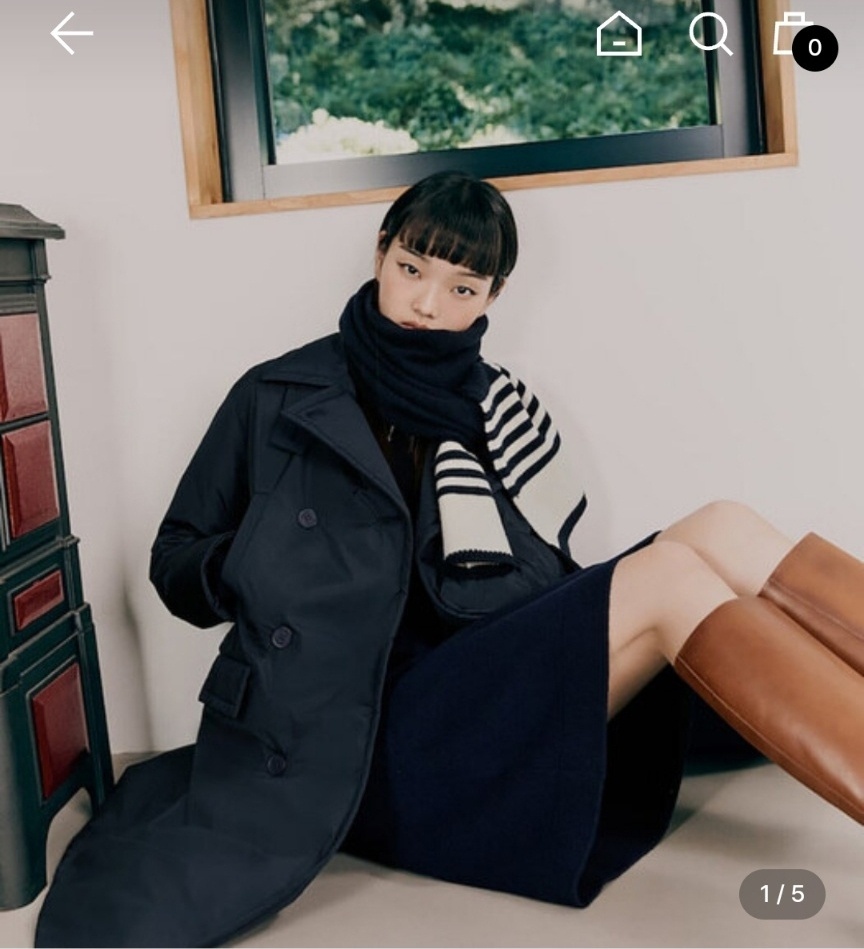 빈폴 레이디스 네이비 더블 피코트 구스다운 점퍼/M