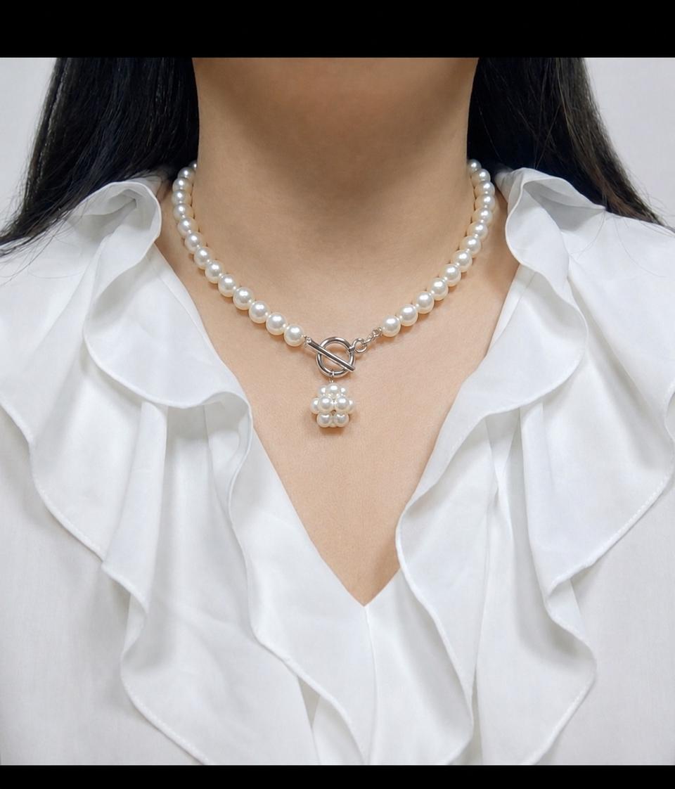 진주비즈볼포인트 진주비즈목걸이