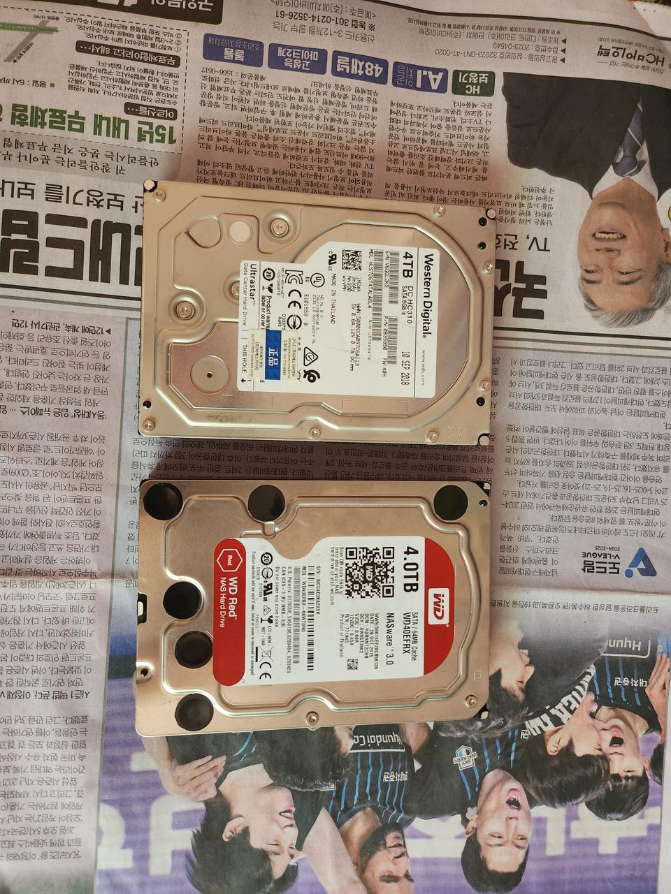 WD 하드디스크 4테라 2개